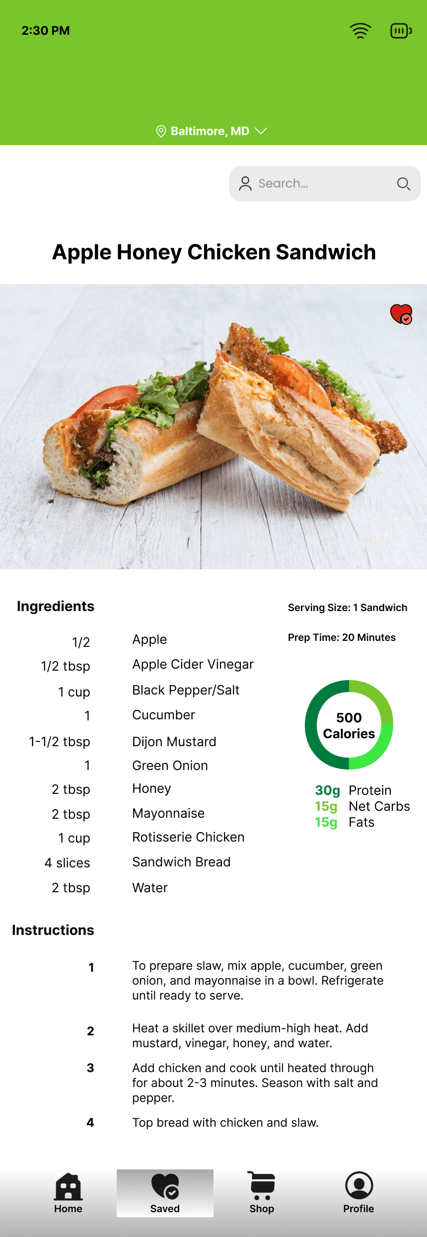 SlōFood screen 2