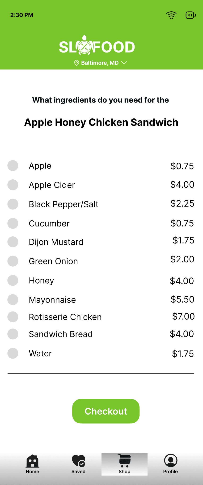 SlōFood screen 3